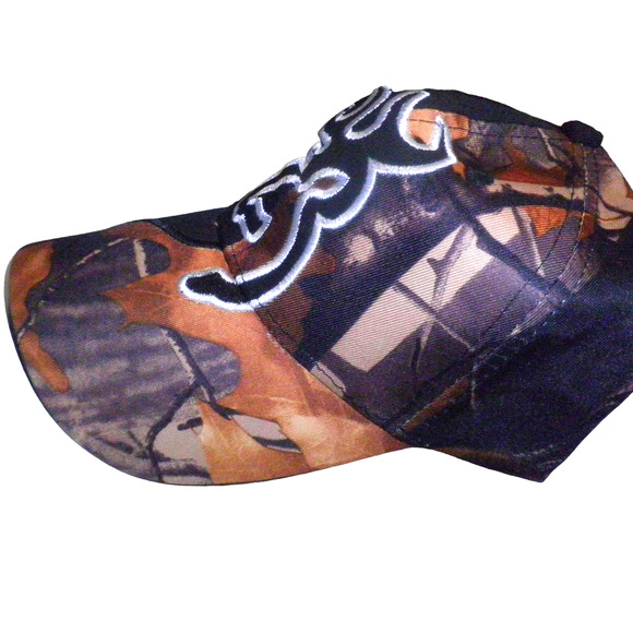 Embroidered Browning Fishing Baseball Cap, Camo/Browns, Strapback, Trucker Hat - Picture 2 of 5